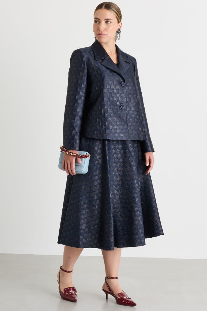 Jacquard jacket - BLUE - Intrend