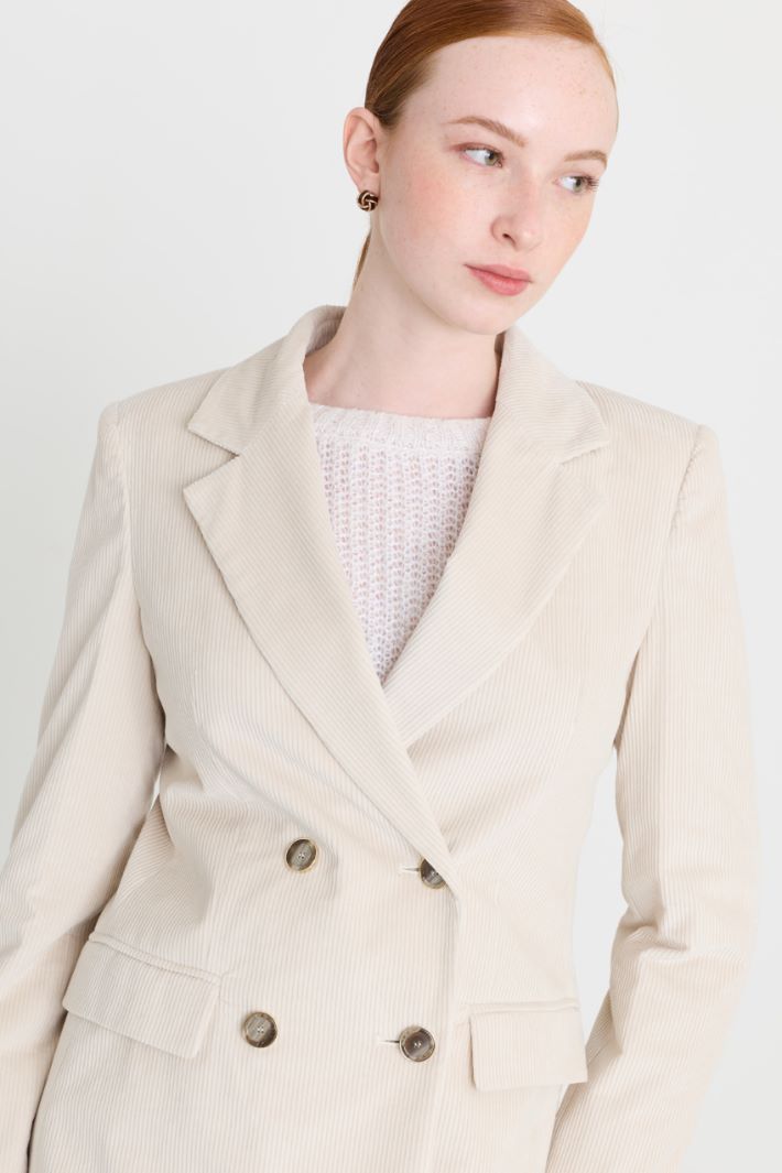 Corduroy blazer - IVORY - Intrend - 3