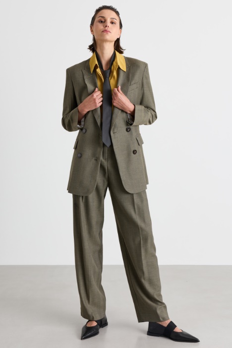 Blazer cruzado de sarga fluida - Intrend