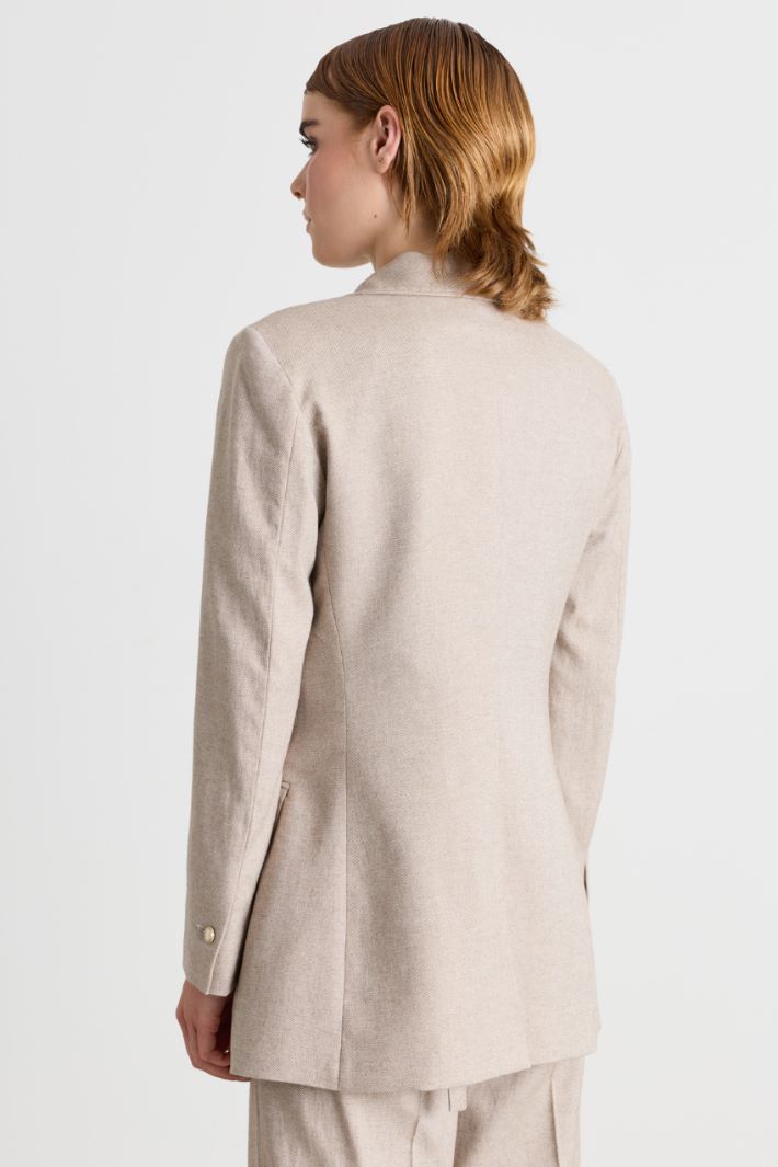 Belted blazer - BEIGE - Intrend - 4