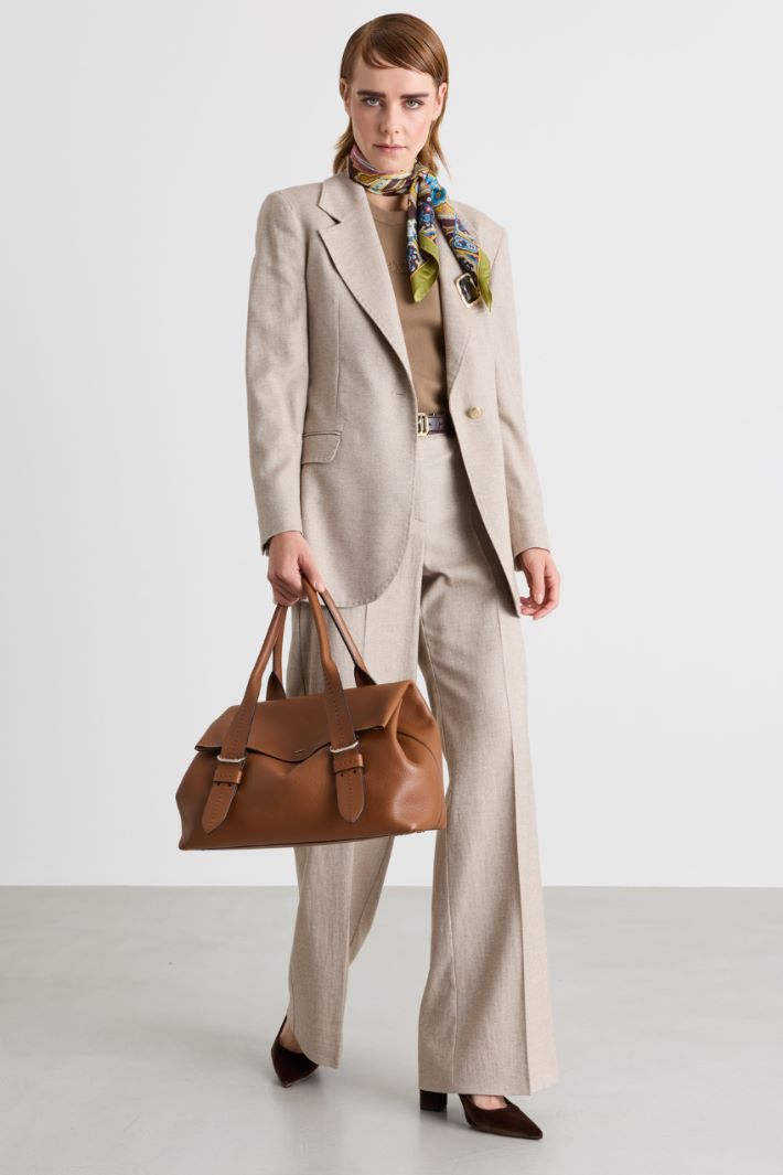 Belted blazer - BEIGE - Intrend