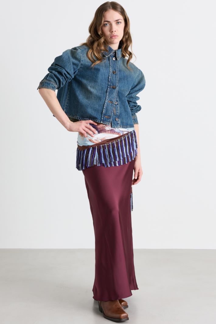 Cropped denim jacket - LIGHT BLUE - Intrend