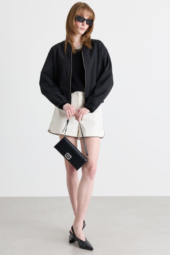 Stretch bomber jacket - BLACK - Intrend