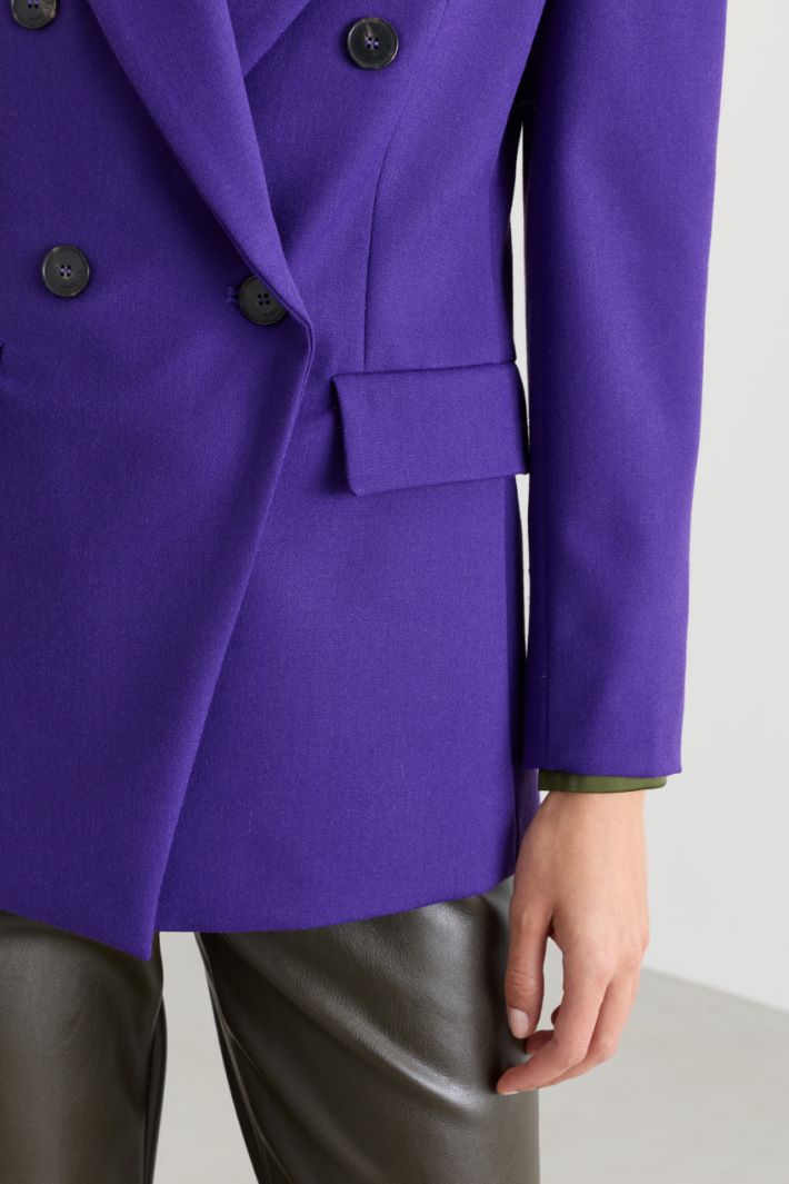 Double-breasted stretch blazer - PURPLE - Intrend - 3