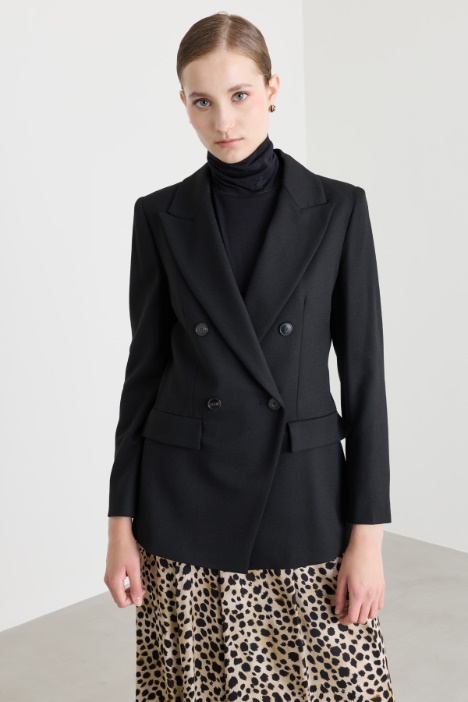 Double-breasted stretch blazer - Intrend