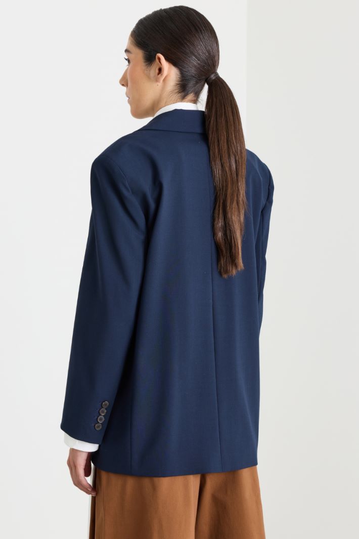 Blazer with co-ordinating pocket square - BLUE - Intrend - 4