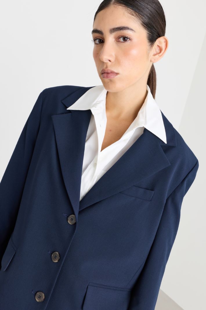 Blazer with co-ordinating pocket square - BLUE - Intrend - 3