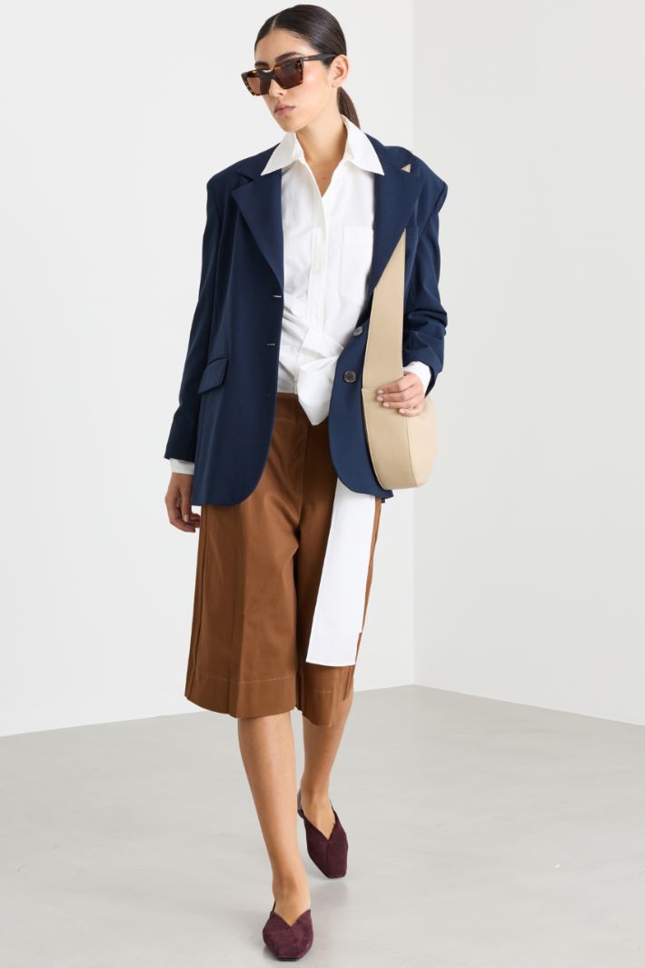 Blazer with co-ordinating pocket square - BLUE - Intrend