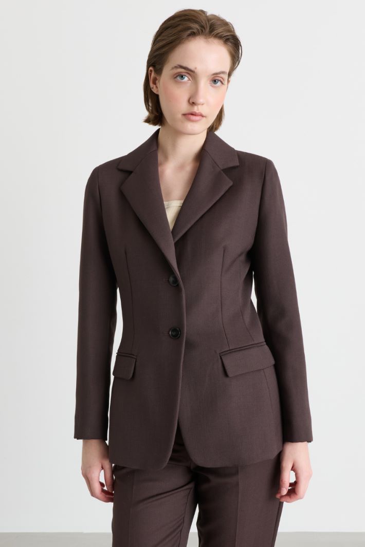 Fitted blazer - BROWN - Intrend - 2