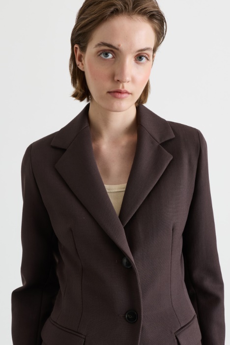 Blazer aderente in misto lana