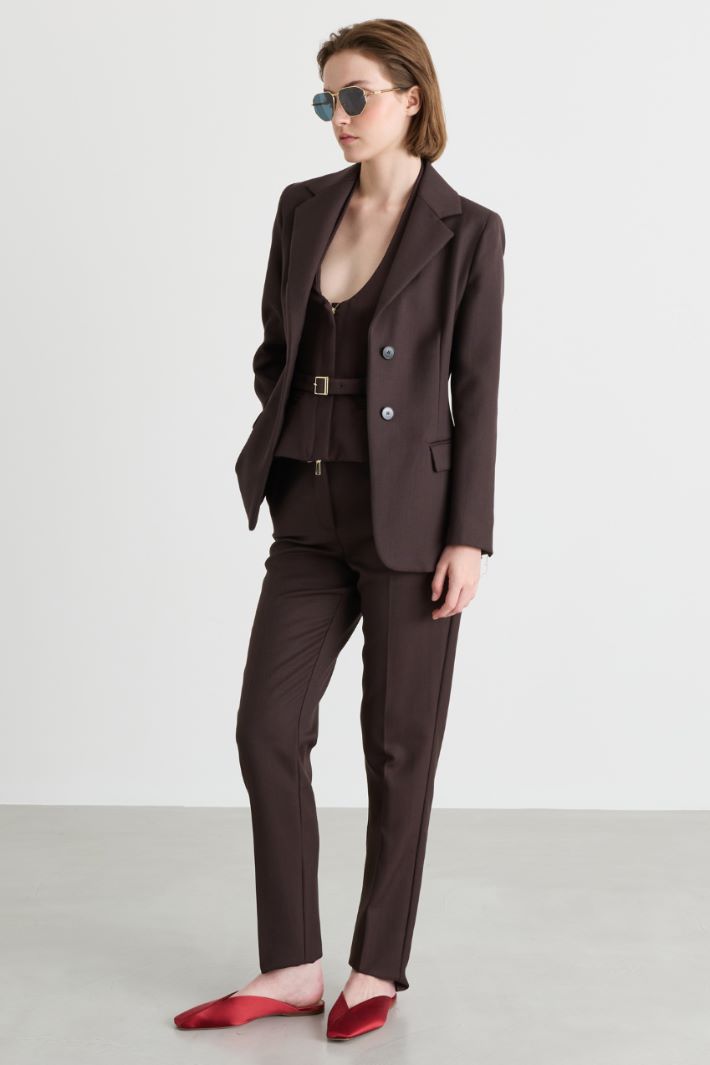 Fitted blazer - BROWN - Intrend