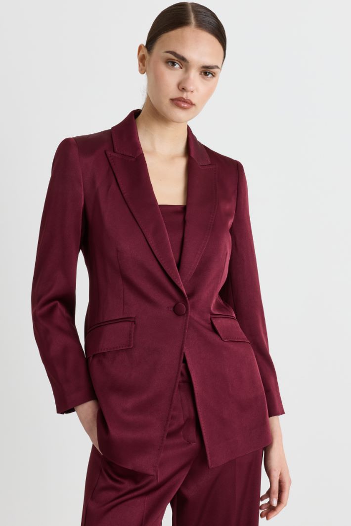 Satin Blazer - BORDEAUX - Intrend - 3