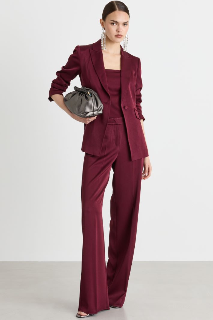 Satin Blazer - BORDEAUX - Intrend