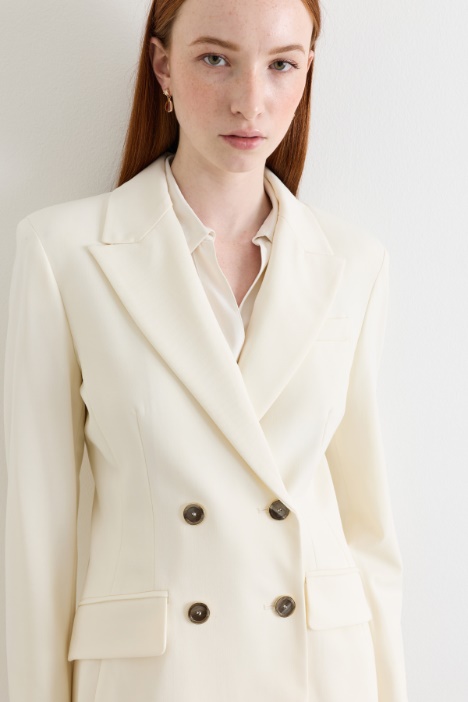Blazer doppiopetto sfiancato in misto lana