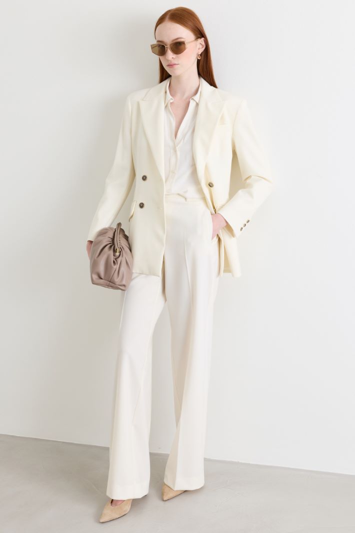 Fitted double-breasted blazer - WHITE - Intrend
