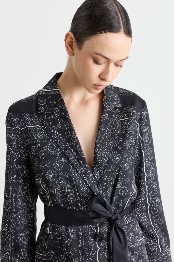 Printed Twill Jacket - BLACK - Intrend - 2