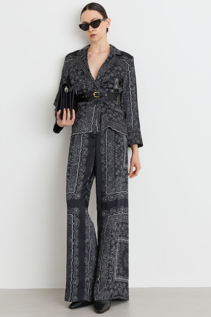 Printed Twill Jacket - BLACK - Intrend