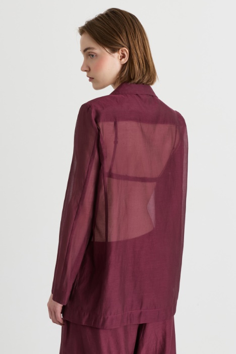 Giacca in voile di cotone e seta organzato