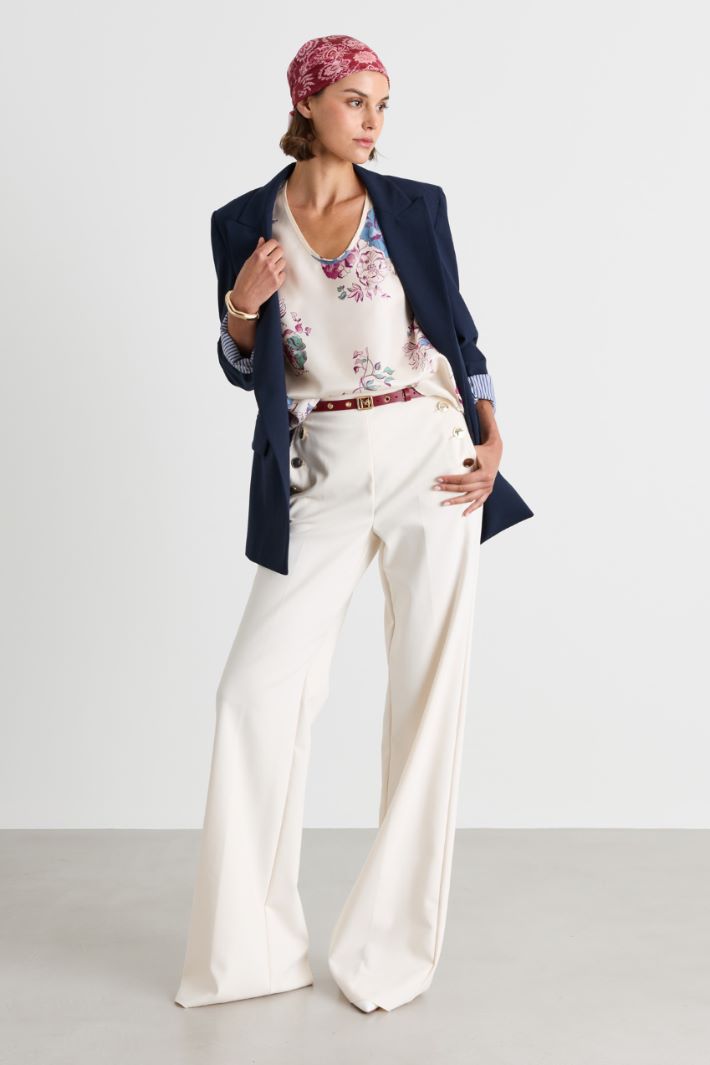 Long open-front blazer - BLUE - Intrend