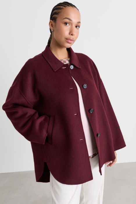 Manteau en drap double à base asymétrique - Intrend