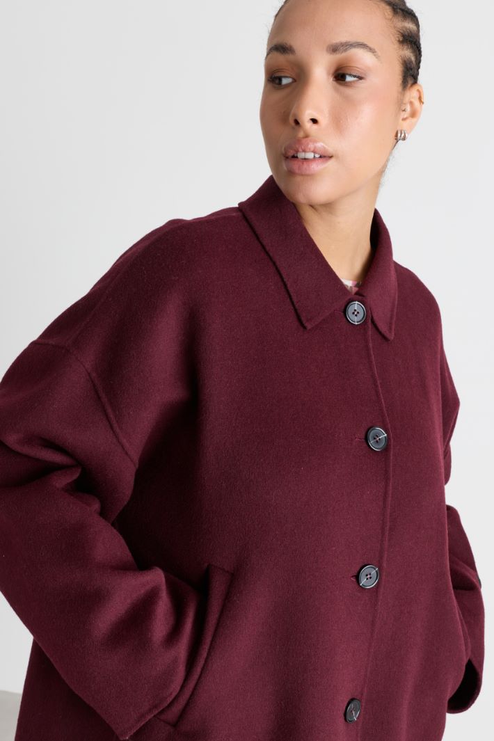 Manteau en drap double à base asymétrique - BORDEAUX - Intrend - 3