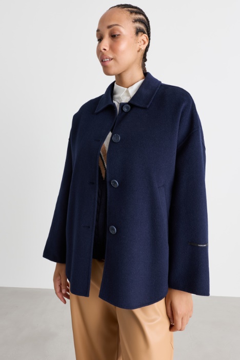 Manteau en drap double à base asymétrique - Intrend