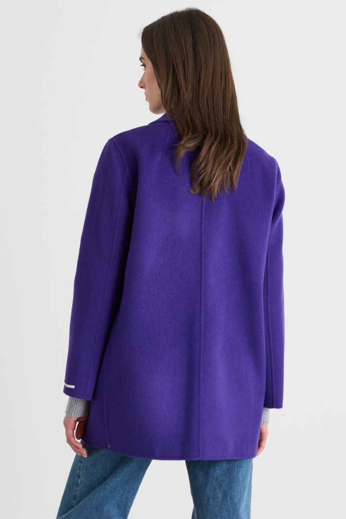 Stand-up collar double-faced wool coat - PURPLE - Intrend - 4