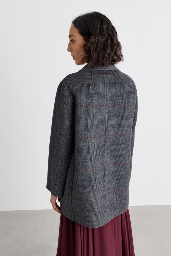 Stand-up collar double-faced wool coat - GREY - Intrend - 4
