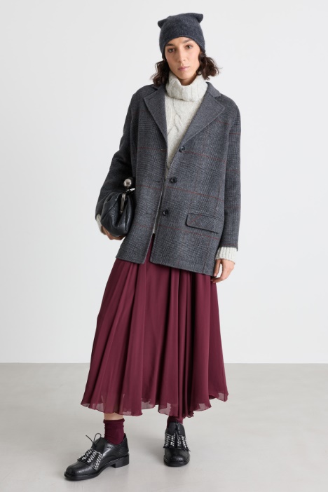 Stand-up collar double-faced wool coat - Intrend