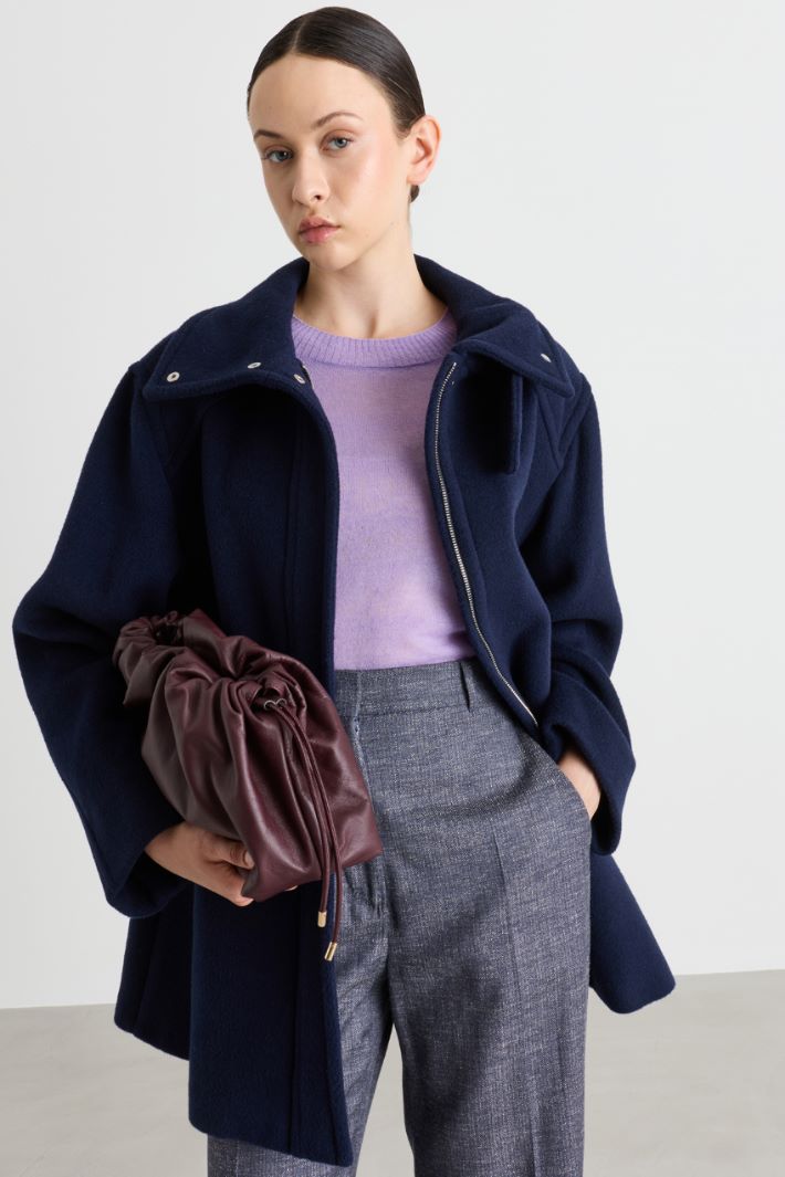 Manteau à col montant - BLEU - Intrend - 2