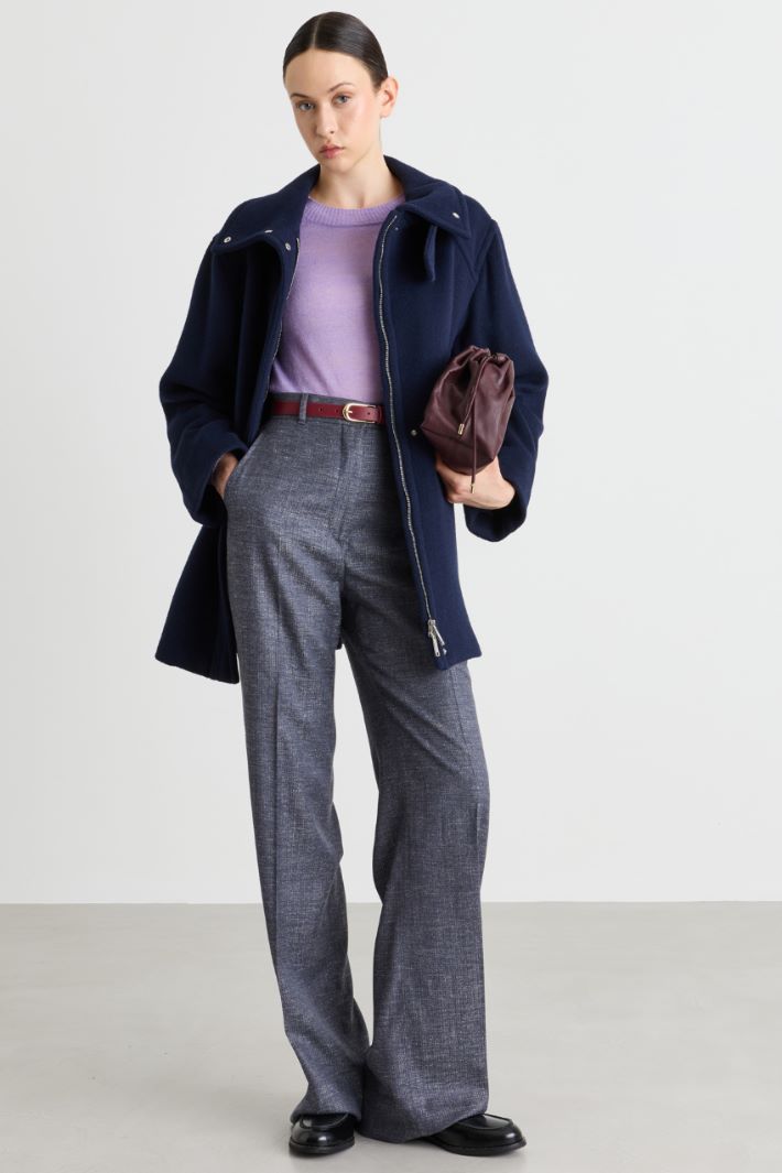 Manteau à col montant - BLEU - Intrend