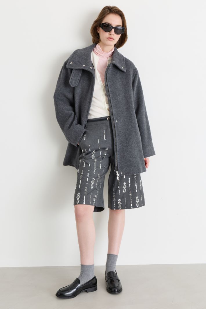 Manteau à col montant - GRIS - Intrend