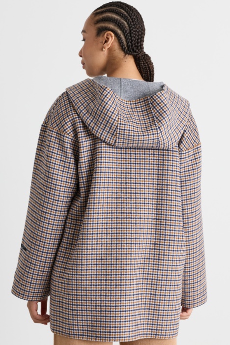 Giaccone reversibile in double di misto lana