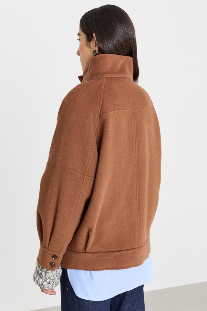 Manteau à col montant - MARRON - Intrend - 4