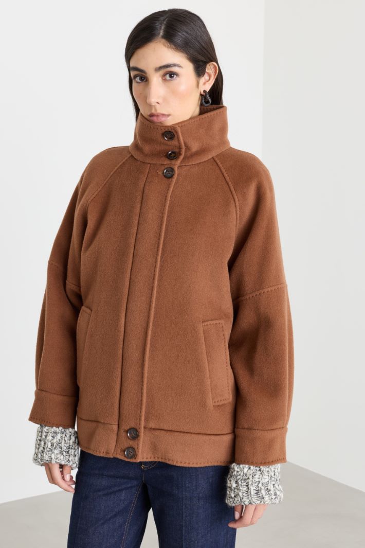 Manteau à col montant - MARRON - Intrend - 2