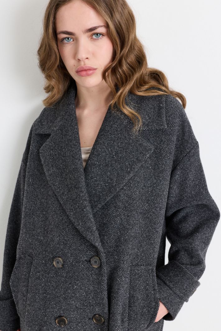 Blazer droit en Donegal - GRIS - Intrend - 3