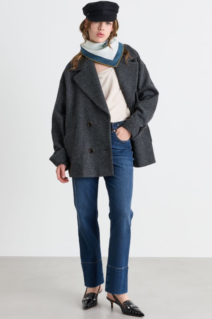 Blazer droit en Donegal - GRIS - Intrend