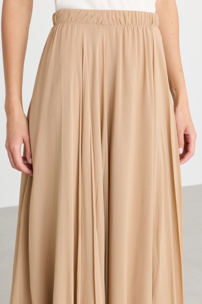Asymmetric georgette skirt - CAMEL - Intrend - 3
