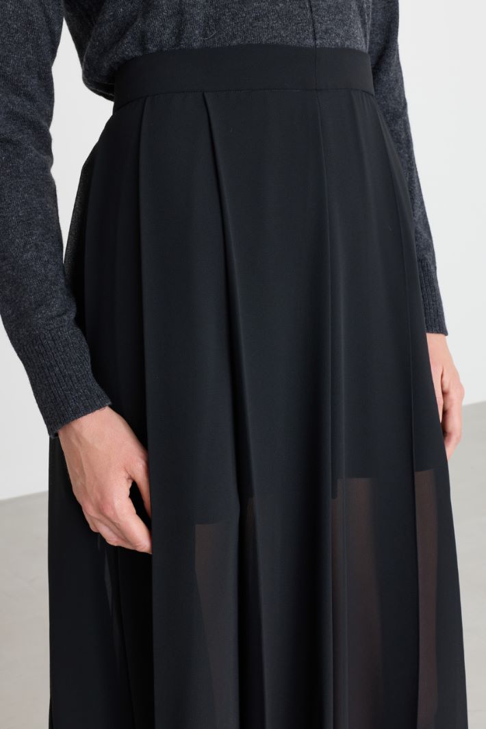 Pleated georgette skirt - BLACK - Intrend - 3