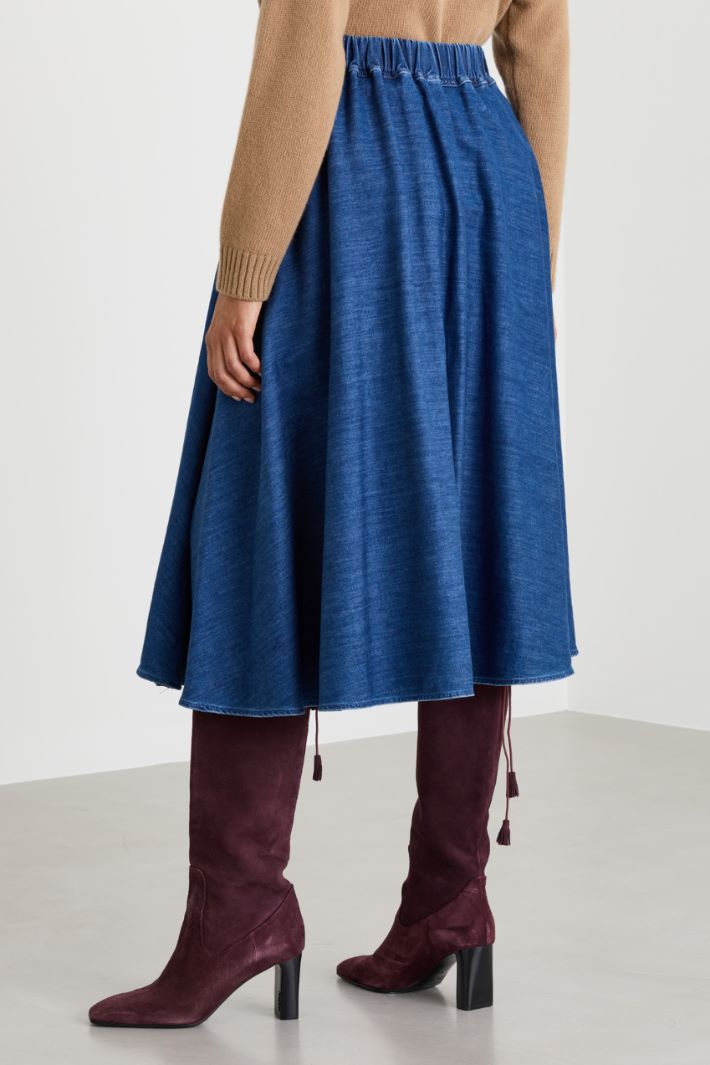 Full denim skirt - BLUE - Intrend - 4