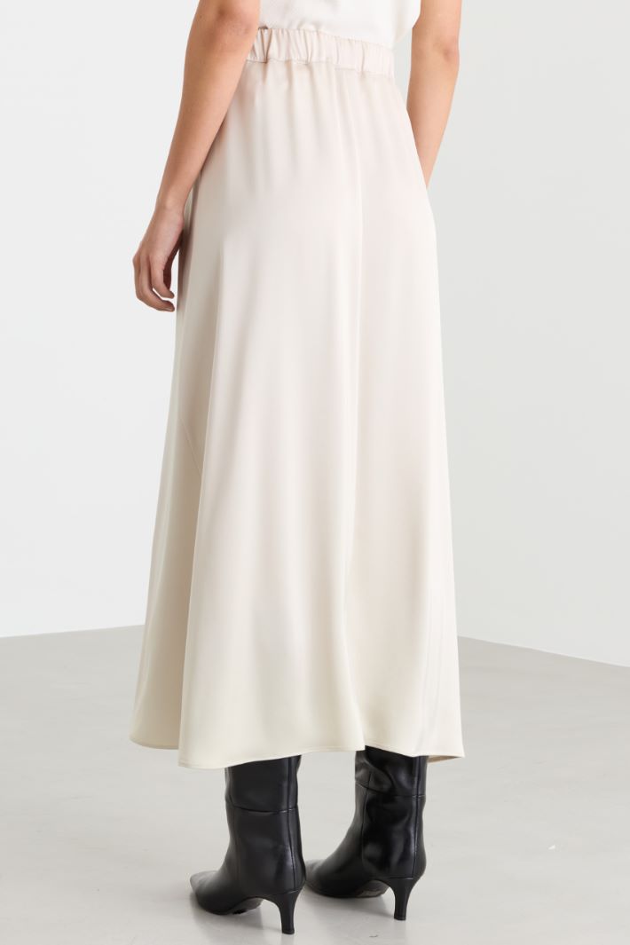 Flared satin skirt - WHITE - Intrend - 4
