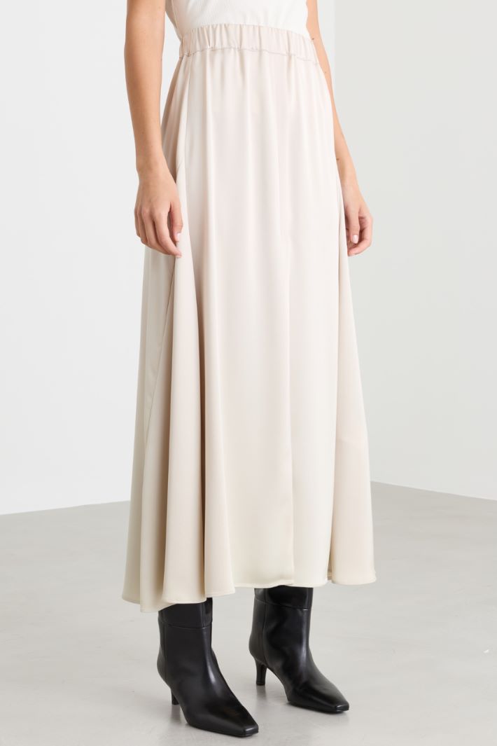Flared satin skirt - WHITE - Intrend - 2