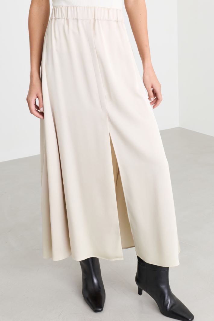 Flared satin skirt - WHITE - Intrend - 3