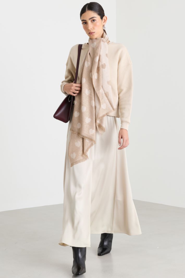 Flared satin skirt - WHITE - Intrend