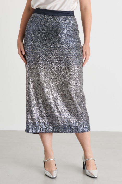 Gonna in paillettes sfumate