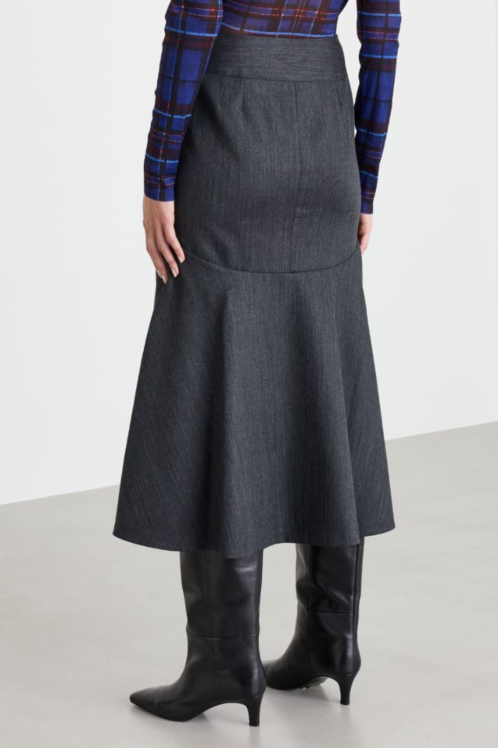 Bell-shaped wool skirt - GREY - Intrend - 4