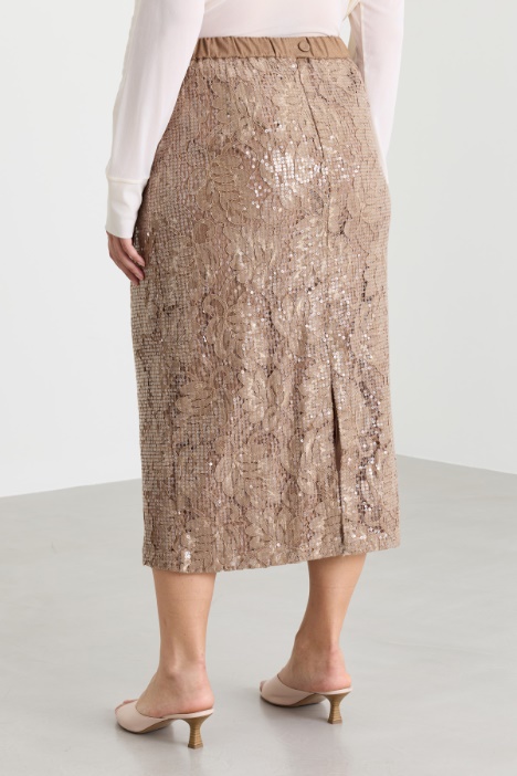 Gonna in pizzo con paillettes