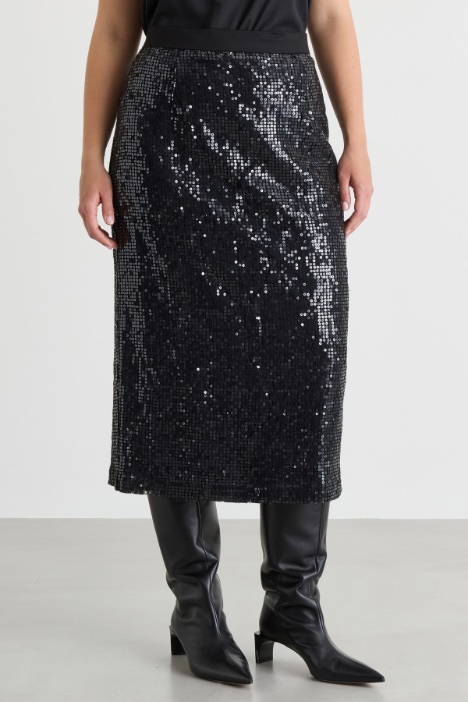 Gonna in pizzo con paillettes
