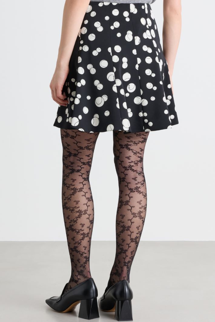 Printed flared skirt - BLACK - Intrend - 4