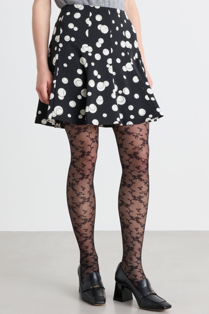 Printed flared skirt - BLACK - Intrend - 2